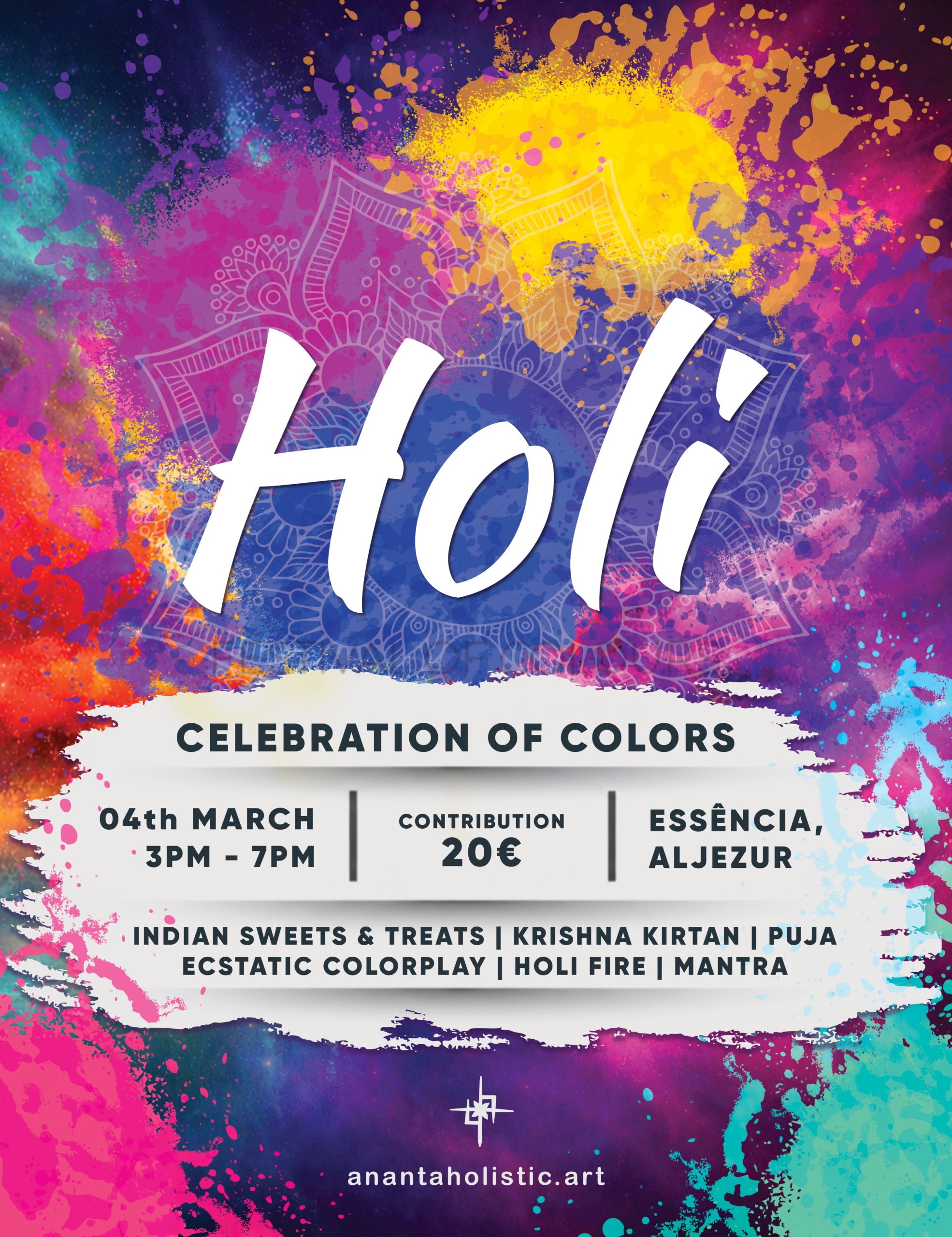 Poster for Holi Ecstatic Celebration Aljezur 2026
